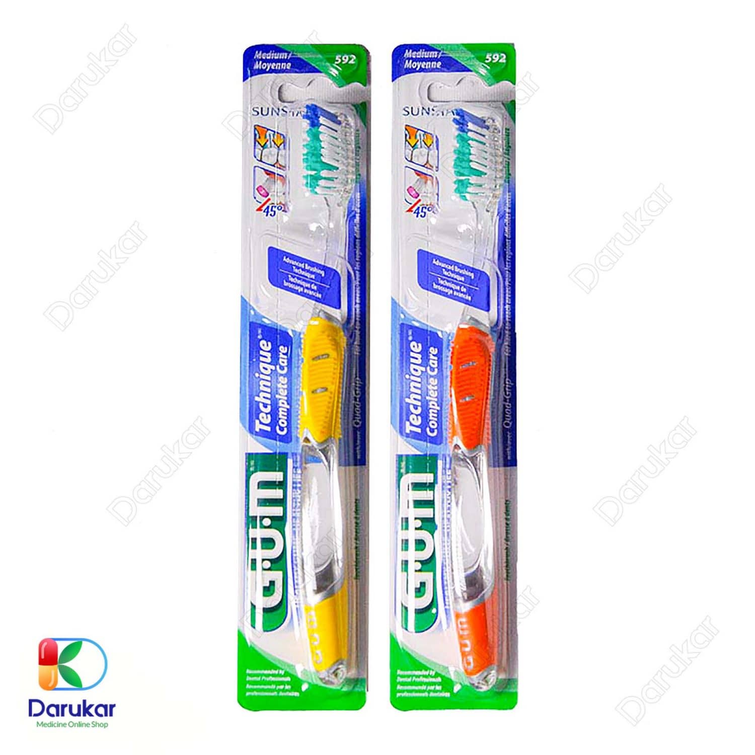 G.U.M- Technique- Complete- Care -Code -592 مسواک کامپلیت کر جی یو ام کد 592
