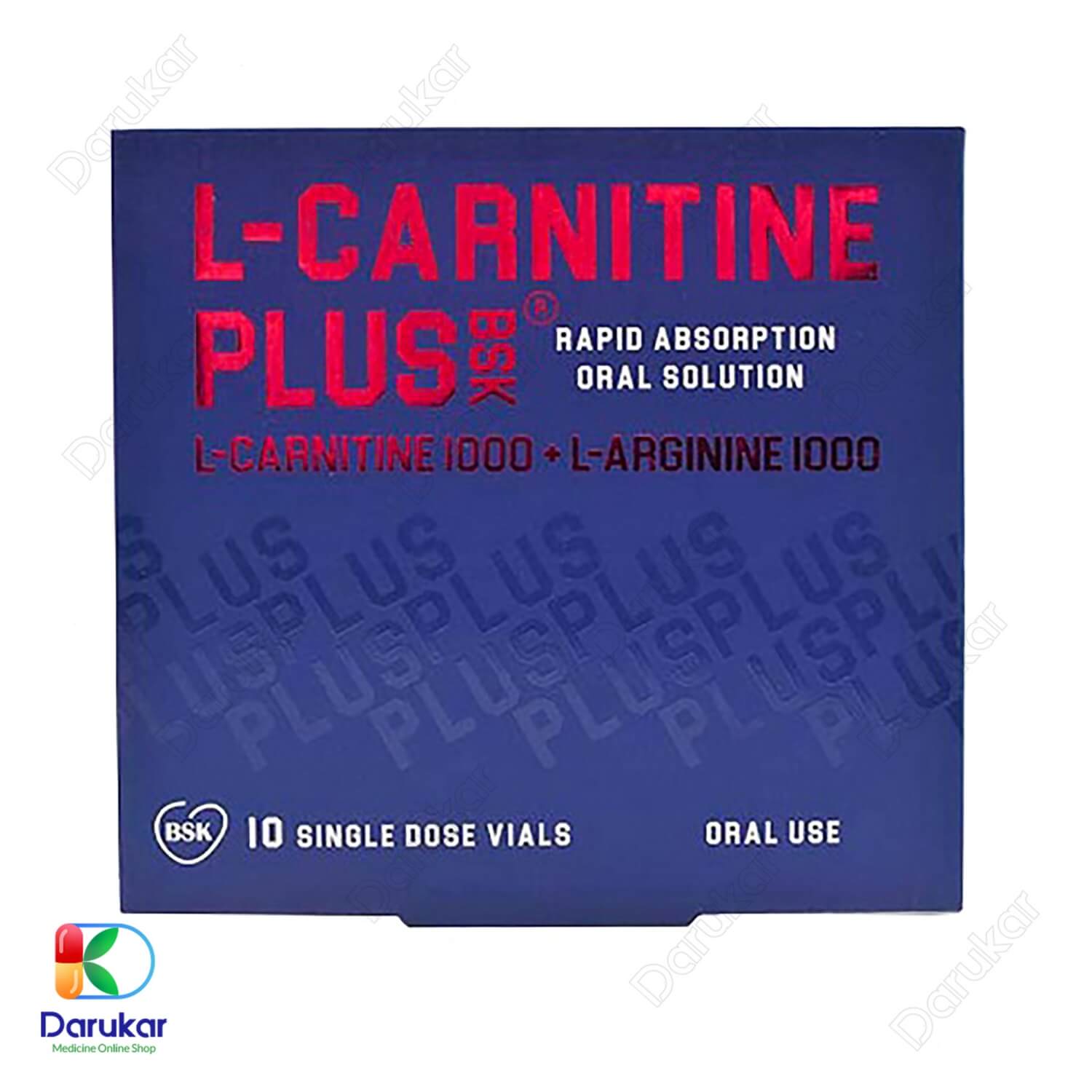 BSK- L-Carnitine -Plus- 10- Vials ویال ال کارنیتین پلاس 1000 بی اس کی