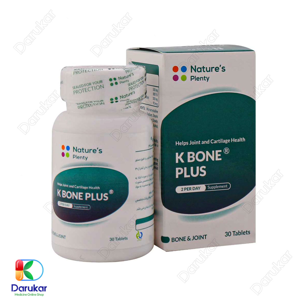 Natures -Plenty- K- Bone -Plus- 30 -Tablets قرص کی بون پلاس نیچرز پلنتی 30 عدد