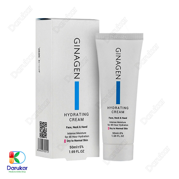 Ginagen- Moisturizing -Daily -Cream- For -Dry -To -Normal -Skin کرم آبرسان پوست خشک و نرمال ژیناژن 50 میلی لیتر